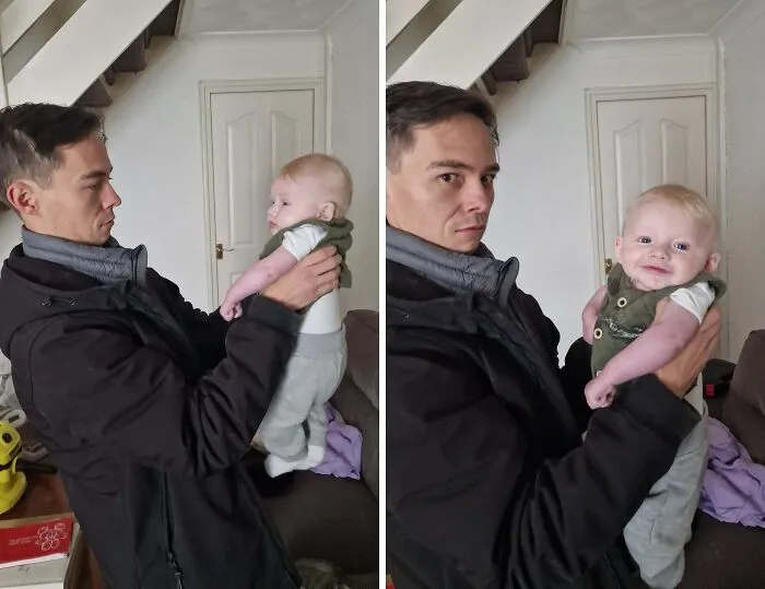 La reacción de mi hermano gemelo al conocer a mi hijo
