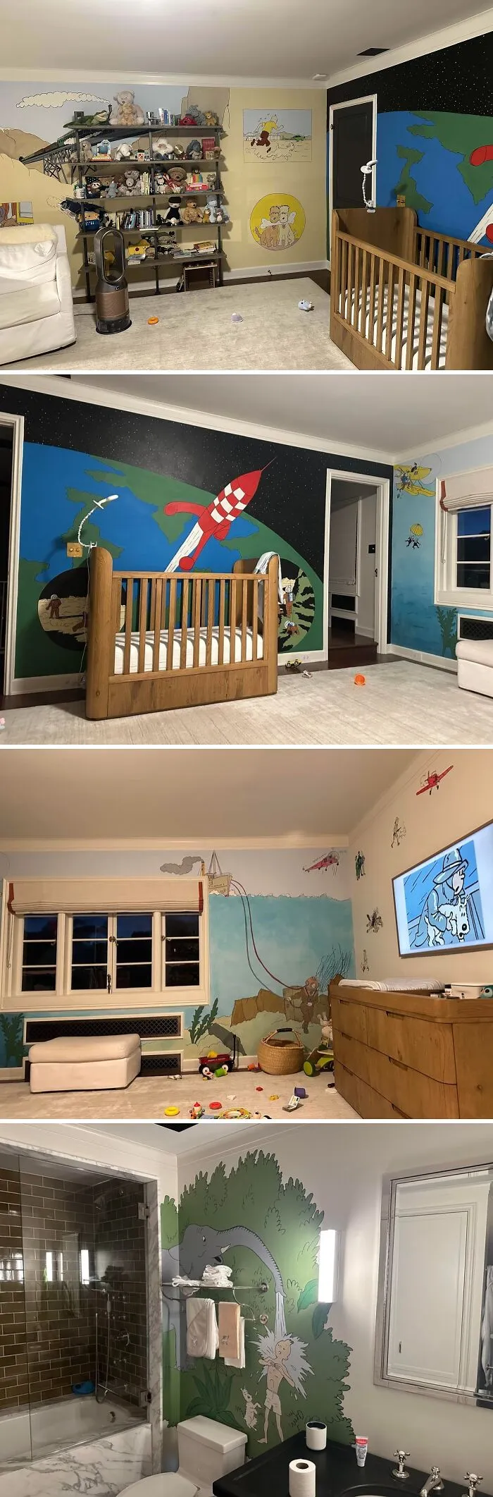We’re Two Dads With A 13-Month Old. We Both Love The Comic Strip Tintin So Here’s Our Awesome Nursery.  Excuse The Mess And The Cluttered Shelf…