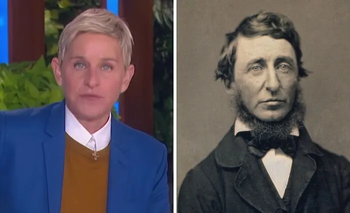 Ellen Degeneres Looks Like American Essayist Henry David Thoreau