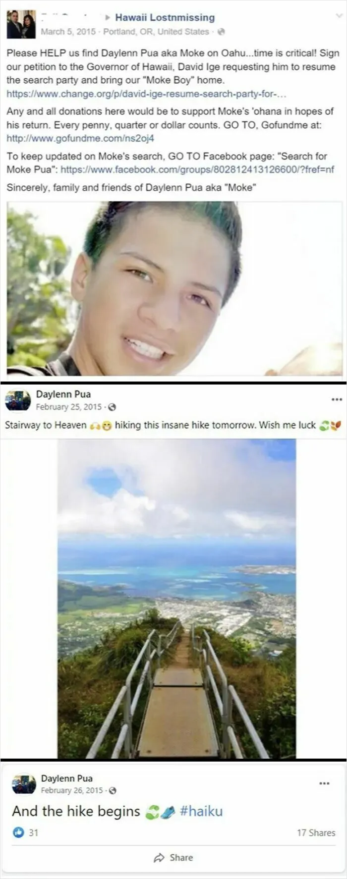 The Disappearance Of Daylenn Pua At The Stairways To Heaven On Oahu, Hawai'i