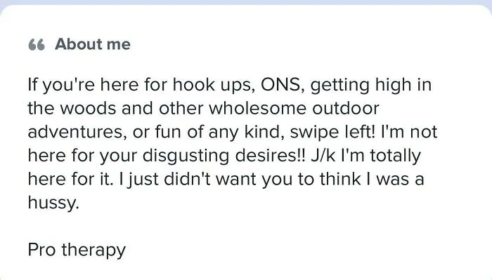 Tinder bio example for guys focusing on honesty, humor, and outdoor adventures to attract genuine connections.