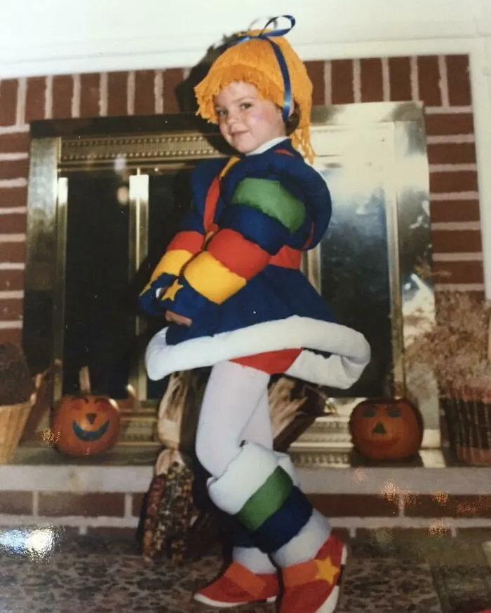 Mi disfraz de Rainbow Brite, hecho desde cero por mi increíble mamá, 1986