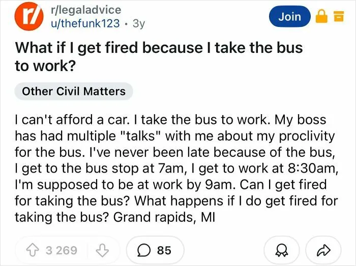 What If I Get Fired Because I Take The Bus To Work?