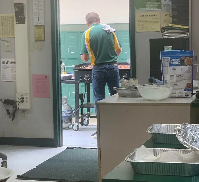 Bro My Teacher Pulled Up To School With A Tank Of Propane And A Grill And Started To Make Us Some Breakfast For Us. God Bless His Soul