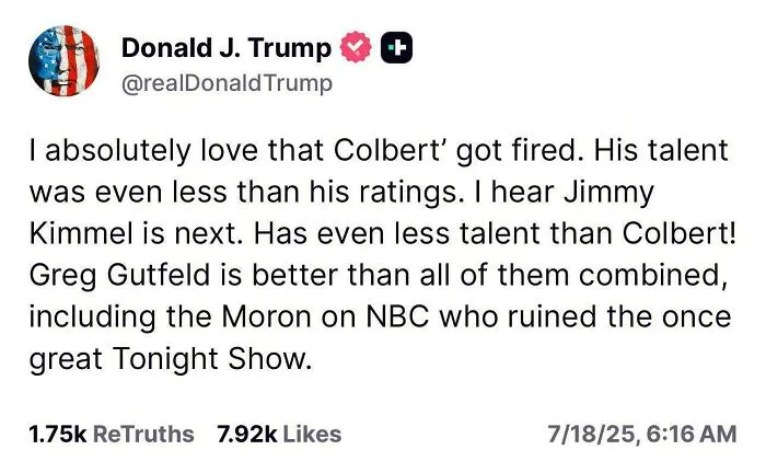 Screenshot of a social media post showing a fail attempt at discussing TV show ratings and talent.