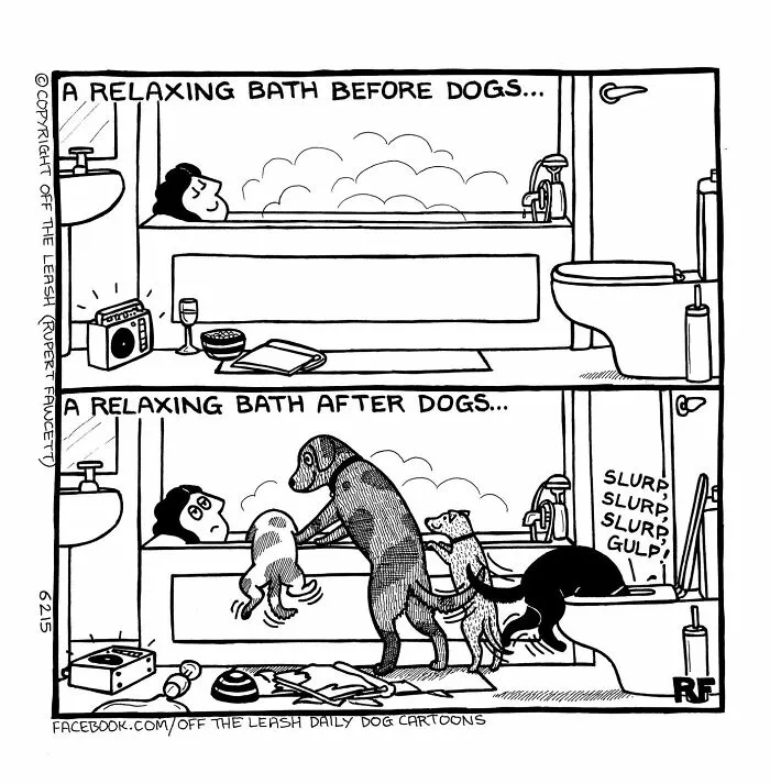 Living With Dogs Summed Up In 32 Comics By “Off The Leash” (New Pics)