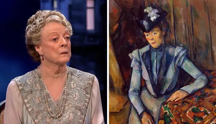 Maggie Smith Looks Like Painting Titled "Lady In Blue"