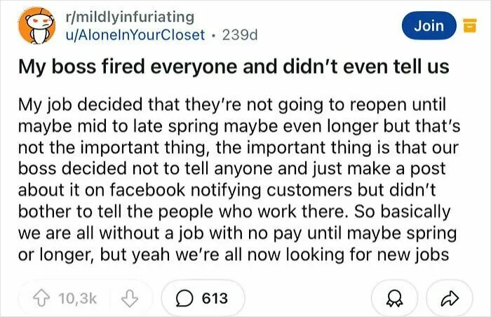 My Boss Fired Everyone And Didn’t Even Tell Us