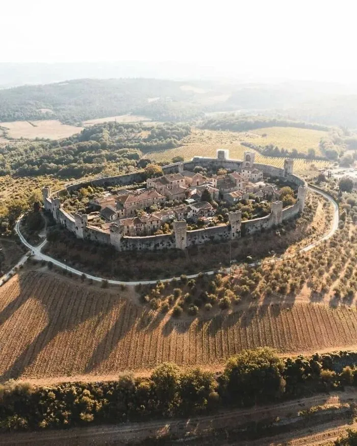 Monteriggioni Is One Of The Best Preserved Walled Medieval Towns In Tuscany, Italy