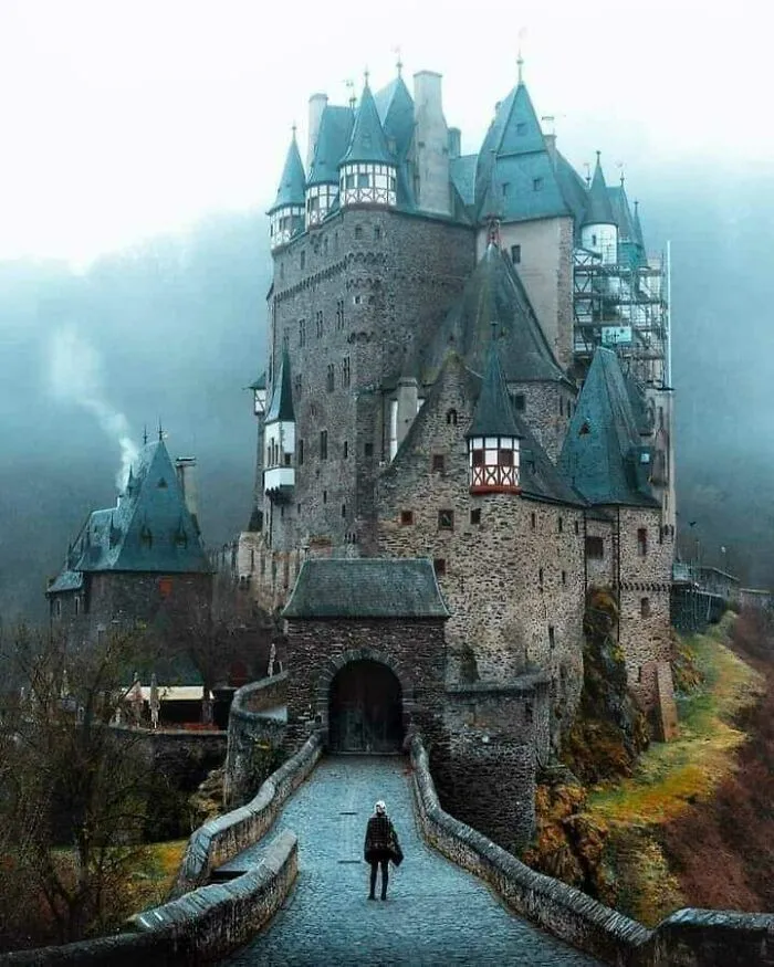Eltz Castle Is A Medieval Castle Nestled In The Hills Above The Moselle River. Rhineland-Palatinate Germany