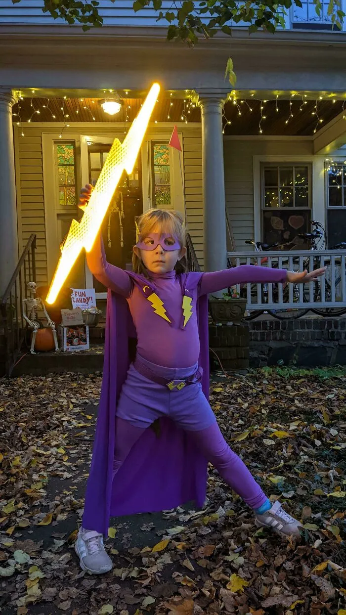 Kid Invented Her Own Superhero: Lightning Girl To The Rescue!