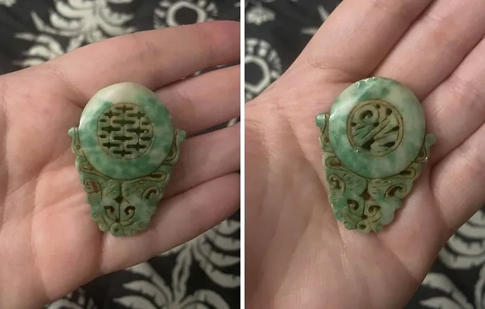 My Inner Child Needs To Know. Green & White Pendant Of Some Sort Found In My Stocking 18 Years Ago