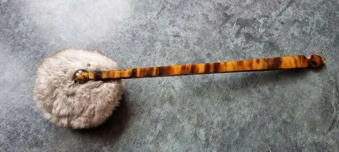 The End Appears To Be Rabbit Hair And The Handle Is Like A Marbled Bakelite Or Maybe Plastic?