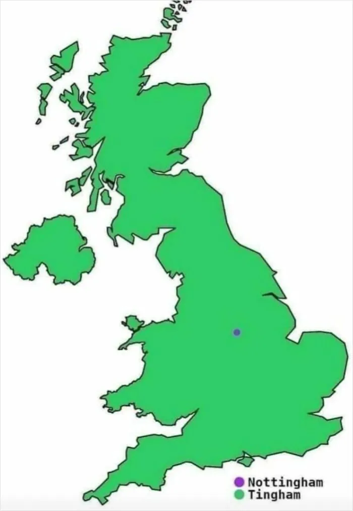 Map Of Tingham, UK