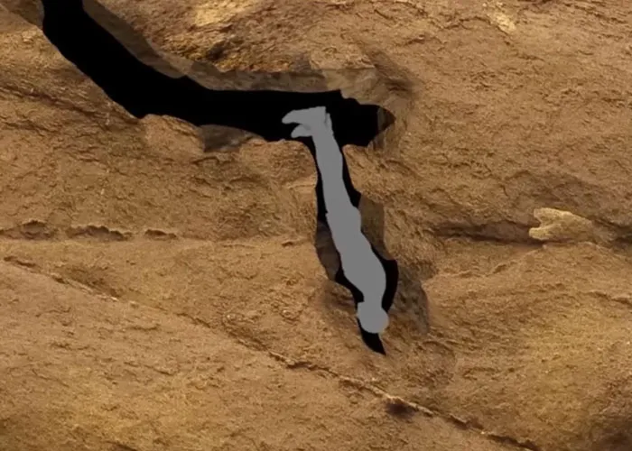 Silhouette of a person trapped in a narrow cave passage illustrating terrifying true stories that are hard to believe.