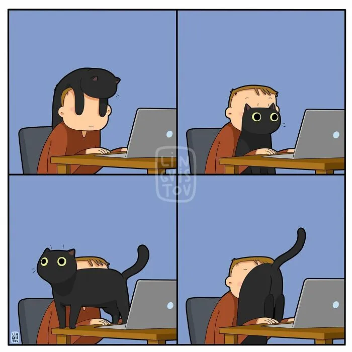 If You're A Cat Owner, These Comics By Lingvistov Might Be Very Relatable To You (50 Best Pics)