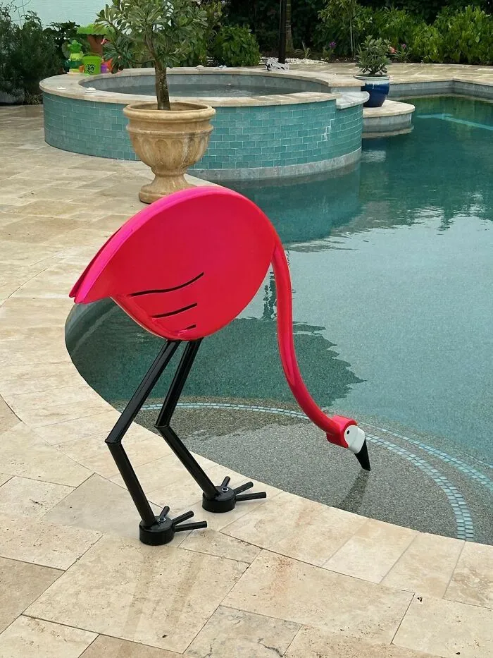 Barandilla para la piscina en forma de flamenco