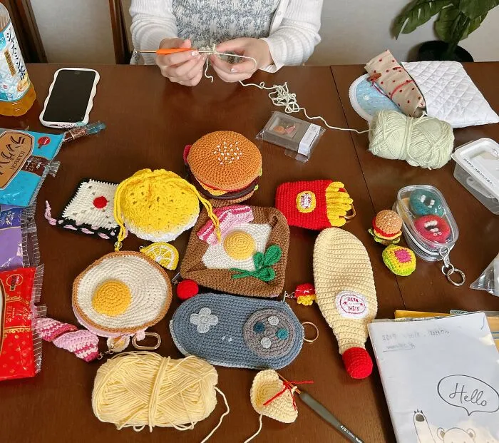 This Artist From Japan Uses Crochet To Turn Familiar Foods Into Surprising Accessories (17 Pics)
