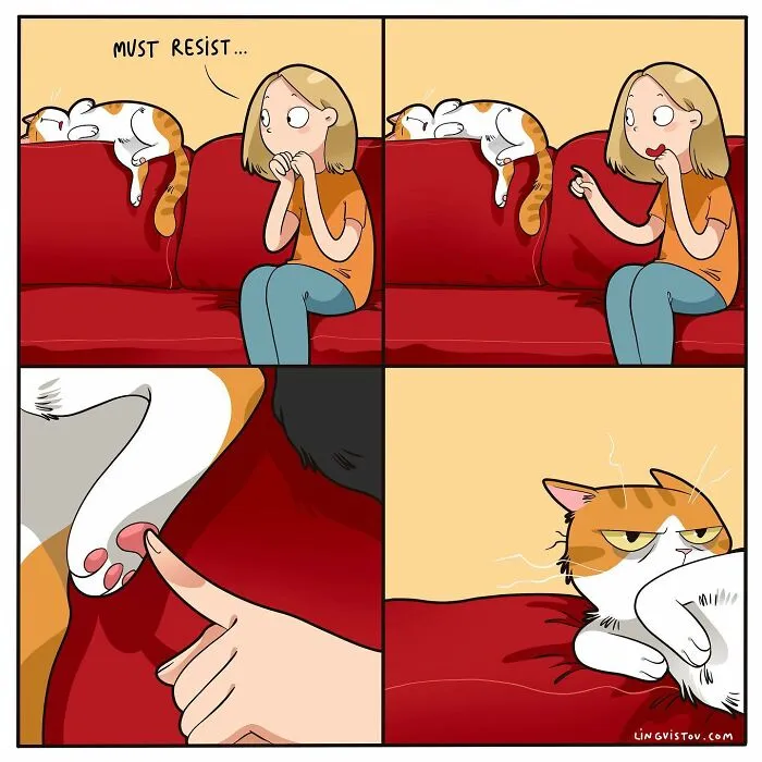 If You're A Cat Owner, These Comics By Lingvistov Might Be Very Relatable To You (50 Best Pics)
