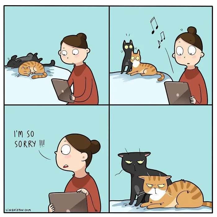 If You're A Cat Owner, These Comics By Lingvistov Might Be Very Relatable To You (50 Best Pics)