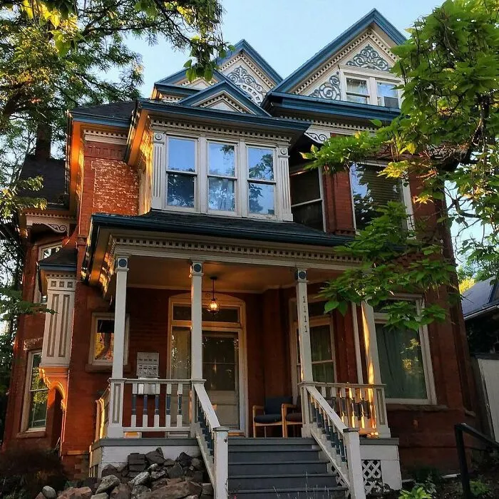 1892 Two Story Victorian Red Brick Beauty With Wonderful Woodwork Details Especially In The Gables