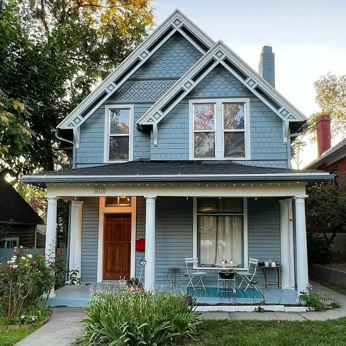 Circa 1899, This Queen Anne Victorian Two Story Has Beautiful Woodwork With A Large Main Gable, With Projecting Front And Side Gabled Bays