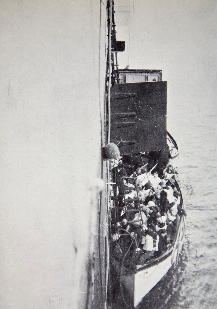 A View From A Lifeboat Hanging Beside The Ship