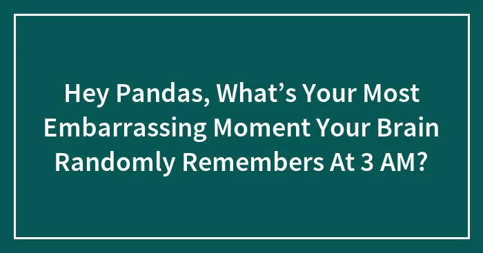 Hey Pandas, What’s Your Most Embarrassing Moment Your Brain Randomly Remembers At 3 AM? (Closed)