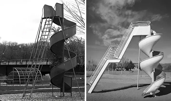 Corkscrew Slides Made Entirely Of Metal, They Could Heat Up To Unbearable Temperatures Under The Sun, Leaving Riders With Seared Skin