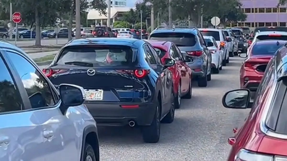 Woman Shows The Line She Has To Wait In To Get Her Food Bank Packet, People Can’t Get Over The Cars