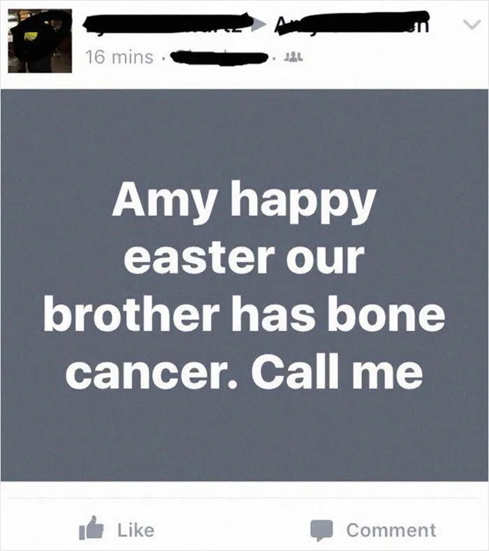 Older people fail at technology with funny Facebook message mixing Easter wishes and serious news.