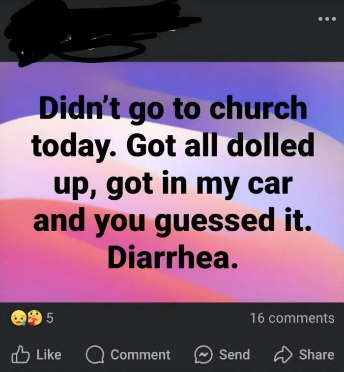 Text post with humorous content illustrating older people failing at technology, providing comedy in a social media setting.
