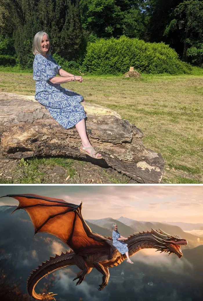Can You Make Me Look Like I Am Riding A Dragon Or Something Interesting