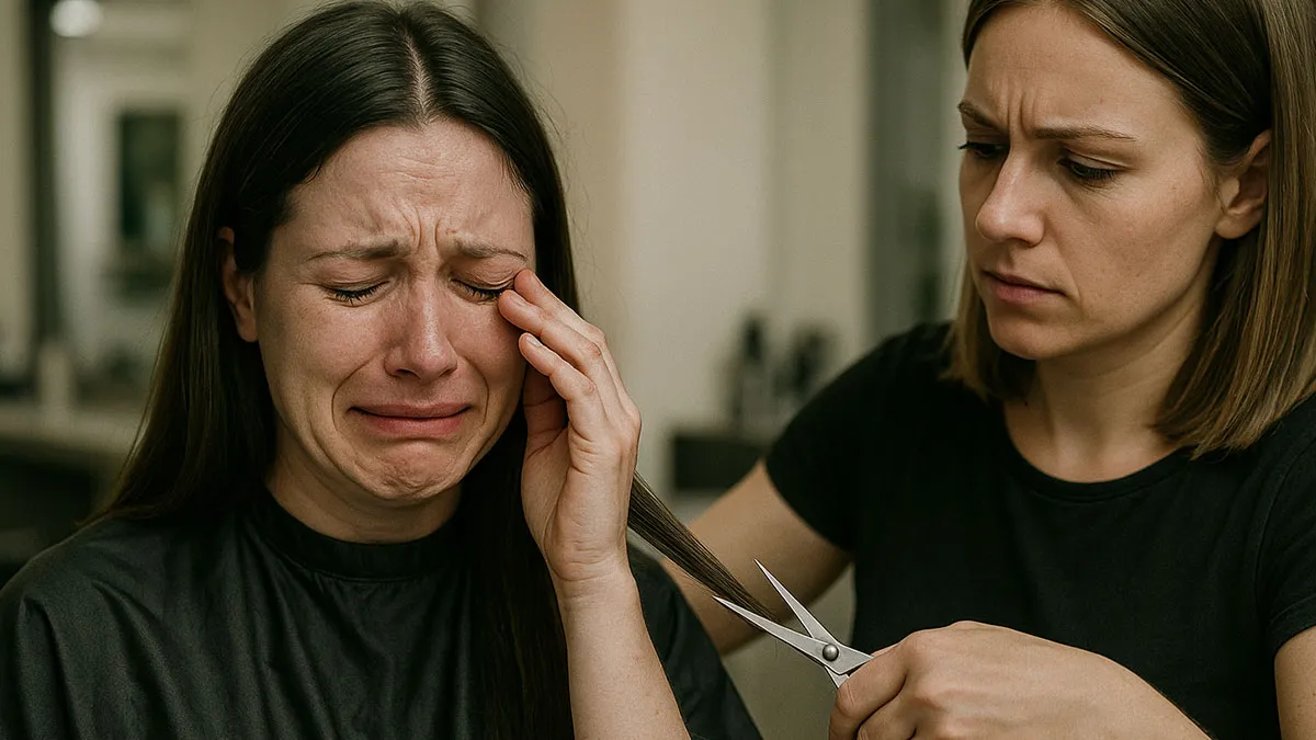 Hair Stylist Chops Lady’s Long Hair Short Despite Her Words, Client Left Depressed And Sobbing