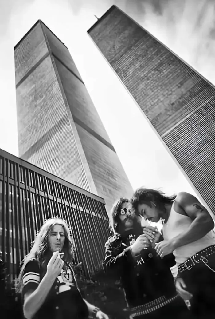 Motörhead In Front Of The Twin Towers (1981). Nothing In This Photo Exists Anymore