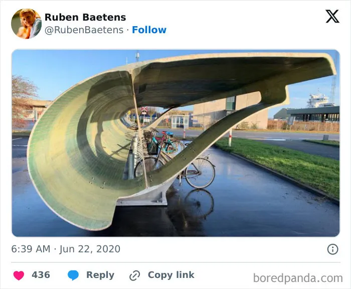 Denmark Is Repurposing Discarded Wind Turbine Blades As Bike Shelters