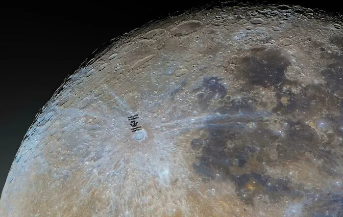 In One Of The Most Rewarding Shots Of My Career, I Captured The International Space Station In Conjunction With The 53-Mile-Wide Tycho Crater On The Moon