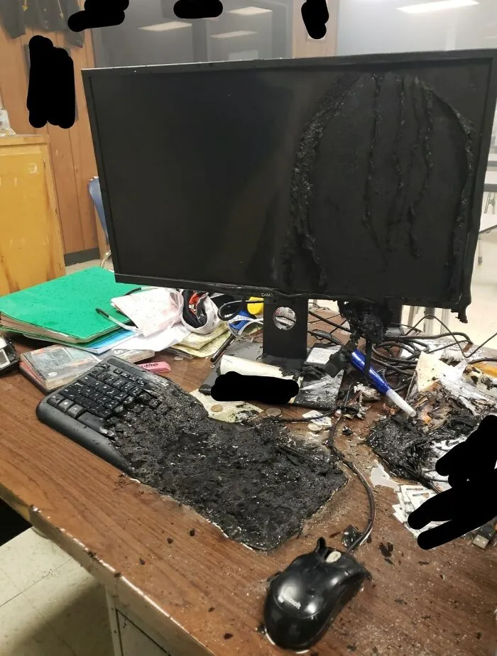 A User's Desktop When I Came Into Work Yesterday