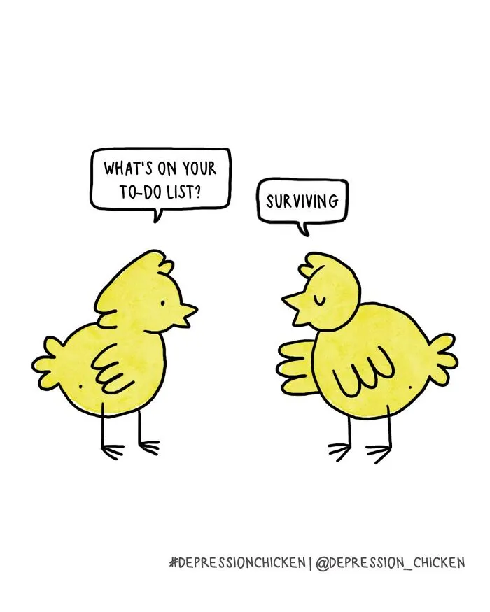 50 New Comics About Mental Health And Everyday Life By ‘Depression Chicken’