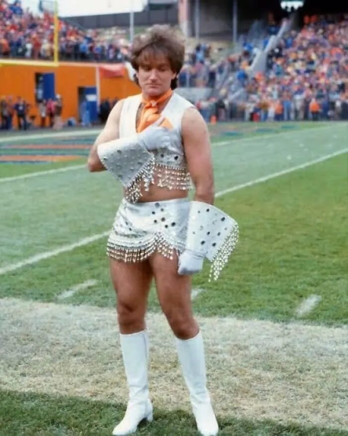 Robin Williams As A Denver Broncos Cheerleader In 1979