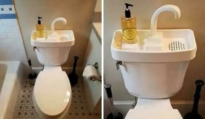 Many Japanese Toilets Have A Built-In Sink Above The Water Tank, Allowing Users To Wash Their Hands And Then Reuse That Water For The Next Flush. This Saves Millions Of Liters Annually