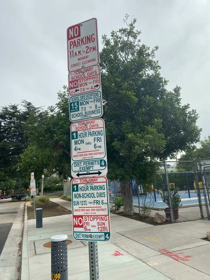 Absolute Unit Of A Parking Sign In Los Angeles