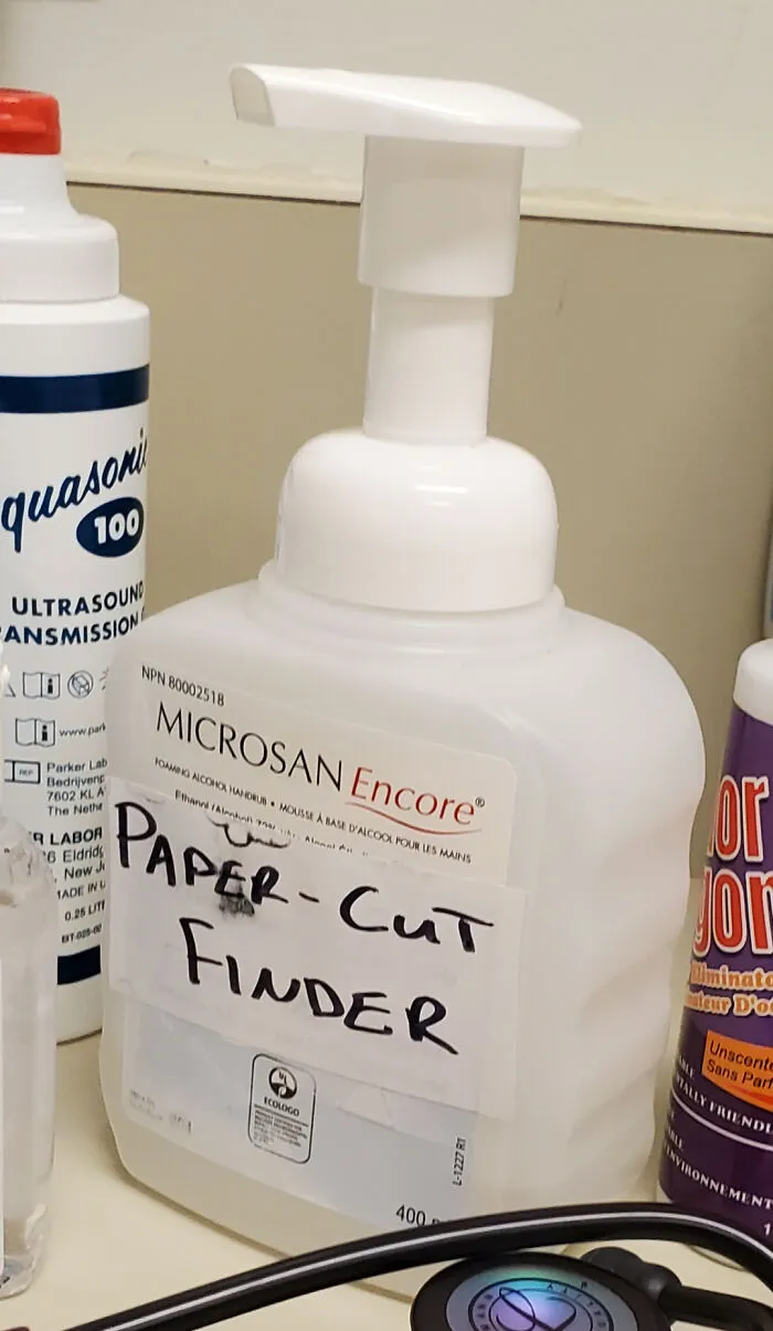 This Has Been Accurately Labeled. Hand Sanitizer At The Doctor's Office