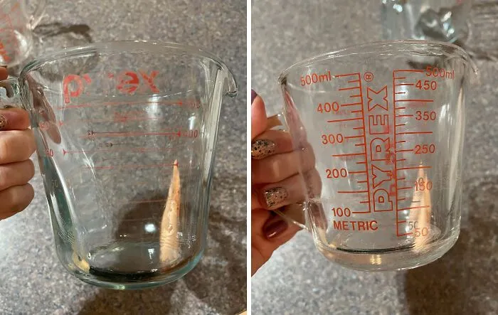 Mi taza medidora de 4 años vs. la taza medidora de 30 años de mi abuela