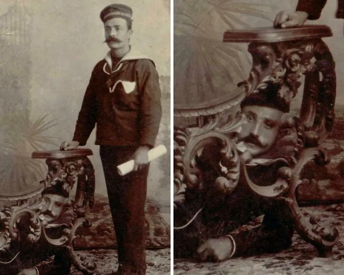 1900ish Argentina: My Great-Grandfather Luigi (Right) Just After Immigrating, Being Photobombed By Who I Strongly Suspect Was His Best Friend. My Grandfather Was Later Named After Both Men