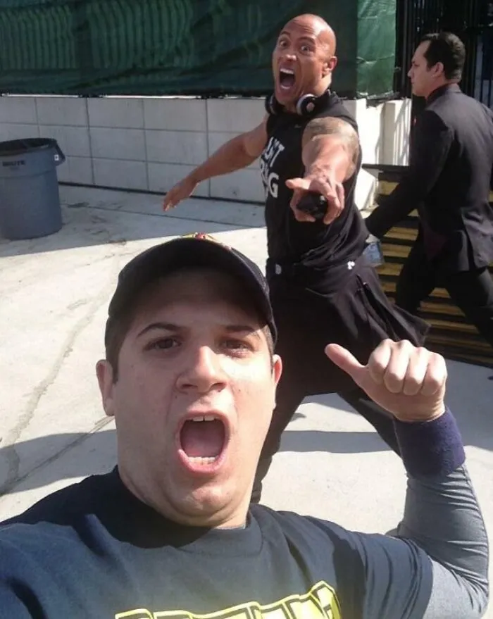 The Rock Photobombs A Fan