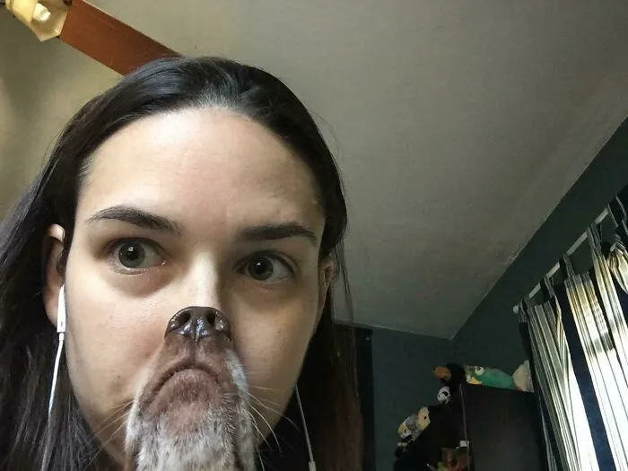Attempted To Take A Cute Picture Of Me And My Dog. This Was The Result