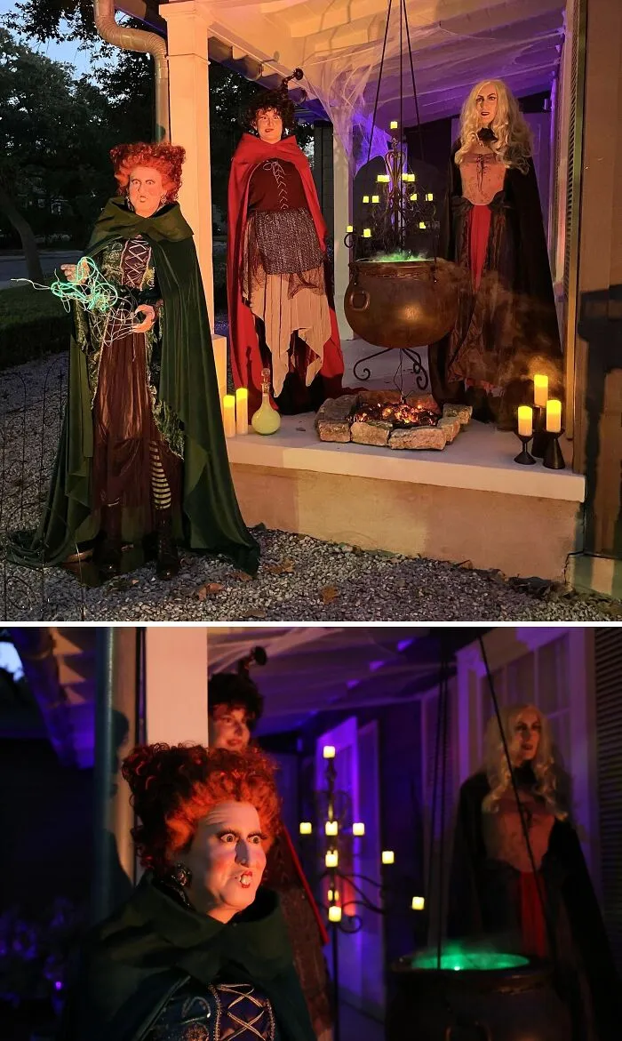 My Husband Posted A Picture Of The Sanderson Sisters From Our Hocus Pocus Decorations Last Week. Here Is The Rest Of The Display