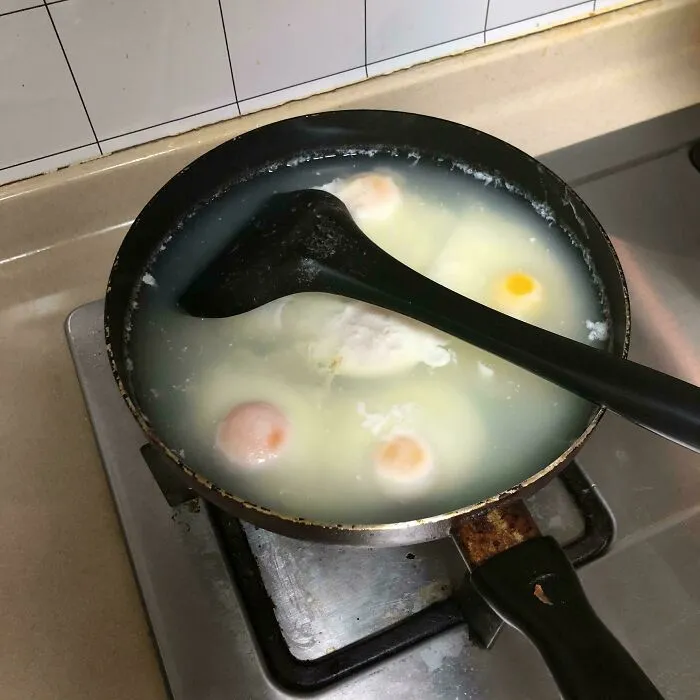 This Is My Mom’s Overnight Egg Sugar Water Soup In A Frying Pan