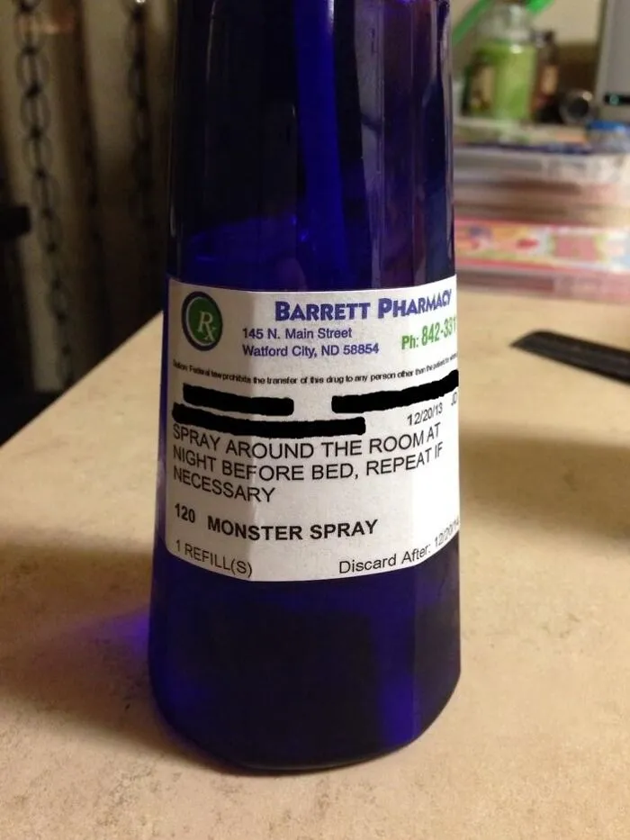 A 6 Year Old Girl Couldn't Sleep At Night Because She Was Scared Of Monsters, So The Doctor Gave Her This Spray